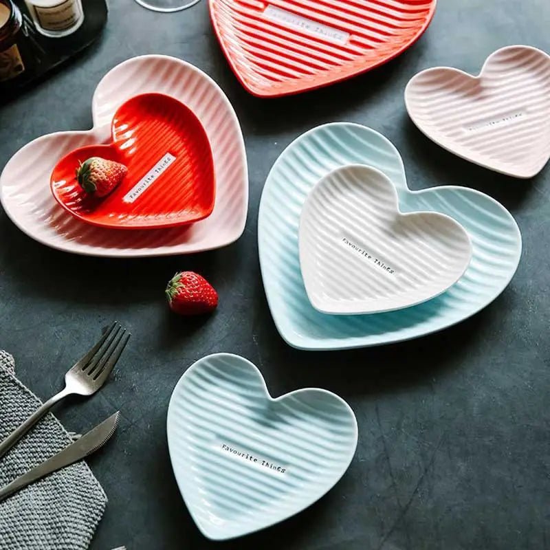 Creative Heart Shape Ceramic Plate